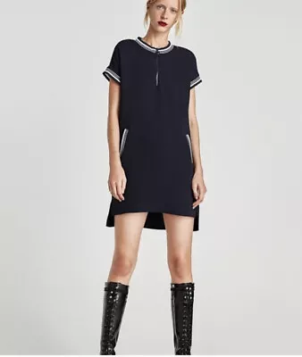 $25 • Buy Zara Women Short Sleeve Athleisure Black Mini Dress Size XS