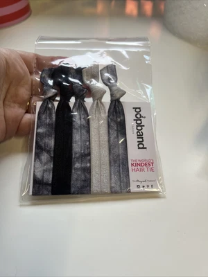 £3.50 • Buy Popbands Hair Bands, Crease Free Hair Ties, Tye Dye (Pack Of 3) Black And Grey