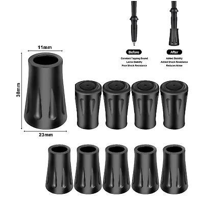 10Pcs Walking Stick Rubber Tips Replacement Rubber Pole Ends Trekking • £6.56