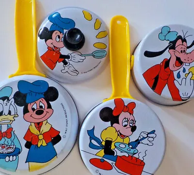 4 Pc Vintage Disney Tin Toy Pots Pans Mickey MInnie Walt Production Goofy Donald • $23.99