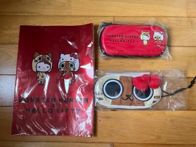 Sanrio Hello Kitty  × Monster Hunter Airou Eye Mask PSP Box Clear File Set • $36