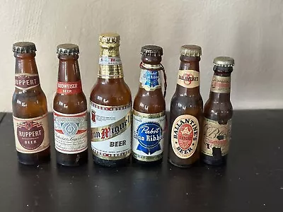 Vintage Miniature Beer Bottle Collection  Lot Of 6 Glass Bottles Rupert Pabst + • $24