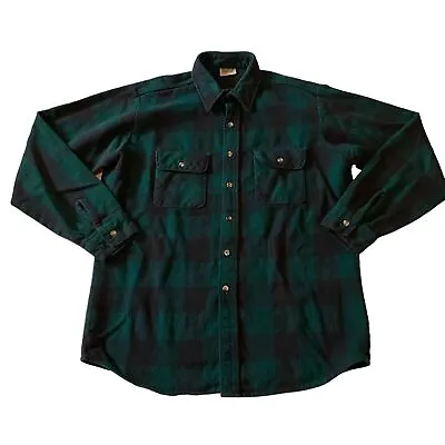 Five 5 Brother Shirt Mens LT Green Plaid Flannel Button Up Long Sleeve Pockets • $25