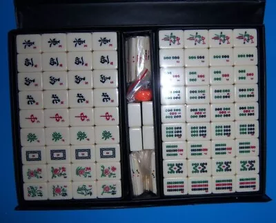 White Lucite Mahjong  148 Piece Tile Set—Complete With Case Not Sure Allot • $9.99