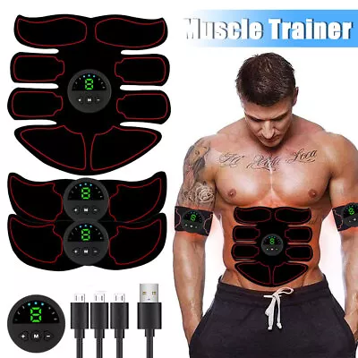 EMS Abdominal Muscle Toning Trainer ABS Stimulator Toner Fitness Binder Gym Belt • $19.94