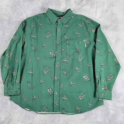 Vintage Woolrich Shirt Men XXL Ducks Unlimited Button Up Hunting Deer Buck Green • $34.95