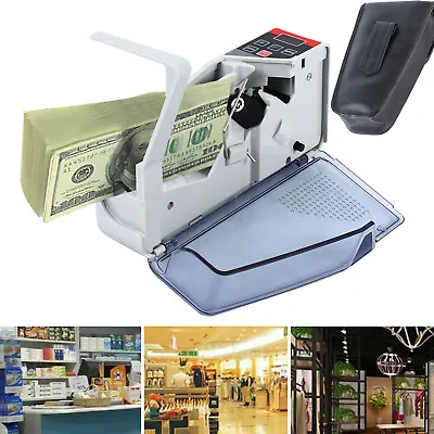 Money Counter Machine Currency Cash Bank Counterfeit Detector Cash Counting New • $37.06