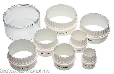 £9.95 • Buy Kitchen Craft Set Of 7 38mm - 98mm Fluted & Plain Round Biscuit & Pastry Cutters