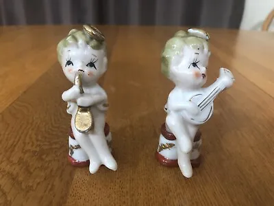 Vintage Lot Of 2 Enesco Musical Angel Figurines 3.5” Japan • $15