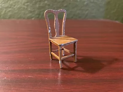 Vintage Dollhouse Diecast Metal Chair Tootsietoy Student Chair Original Paint • $4.95