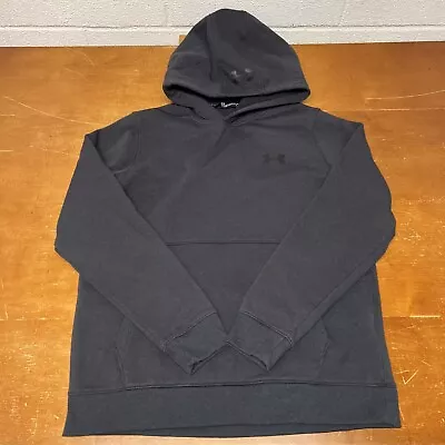 Under Armour Hoodie Mens Large Black Pullover Long Sleeve Fitted Threadborne • $29.95