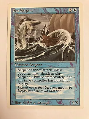 Magic The Gathering Card Game Revised Edition Blue Card Sea Serpent • £1.99