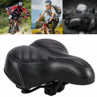 Extra Wide Big Bum Bike Bicycle Cycling Gel Cushion Pad Saddle Seat Soft Comfort • $14.39