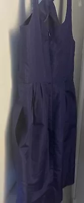 J Crew Navy Blue Silk Taffeta Sleeveless Dress Size 4. • $20
