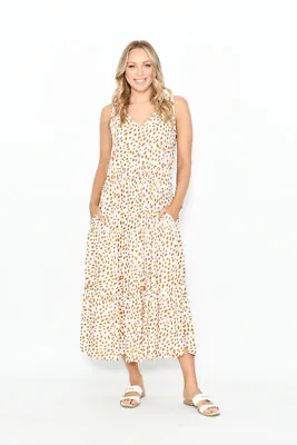 New U Collection Tan V Neck Sleeveless Maxi Dress Sizes 10121618 • $20