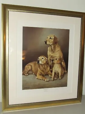 £159.55 • Buy Nigel Hemming  Yellow Labradors  Ltd Ed. Framed Litho Dogs Print Artist Signed!