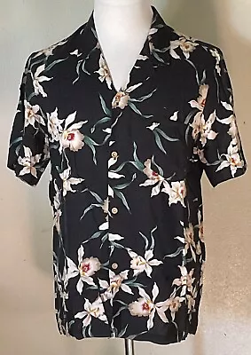 Vintage Star Orchid Black Magnum PI Hawaiin Shirt By Paradise Found Size Medium • $48