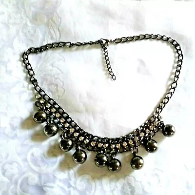  Vintage To Now - Designer Necklace - Gun Metal Tone - 14  + 2  Extender • £9.65