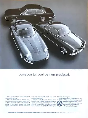 1970 Volkswagen Karmann Ghia Vs Maserati & Ferrari—vintage Vw Magazine Print Ad • $8.40