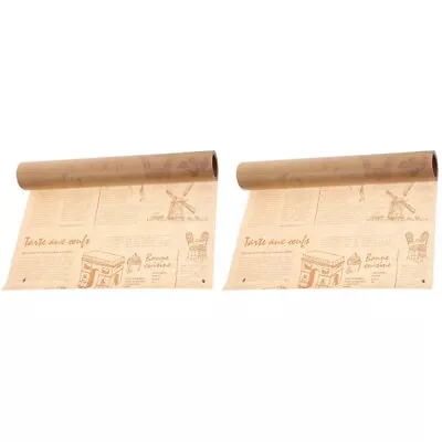  2 Rolls Log Pulp Cake Paper Mat Parchment For Cooking Sandwich Wrapping • £18.99