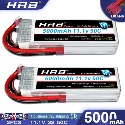 2pcs 11.1V 3S 5000mAh LiPo Battery 50C Deans For RC Quad Aeroplane Racing Truck • £73.99