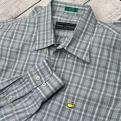 Peter Millar Clubhouse Coll. Masters Button Shirt Mens Size L Plaid Check Logo • $49.95