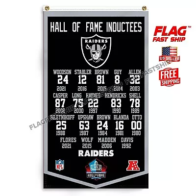 Raiders Oakland Flag 3x5 Ft Las Vegas Hall Of Fame Inductees Super Bowl • $12.98