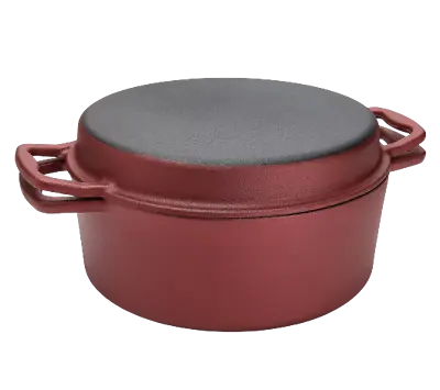$49.95 • Buy New Cook's Essentials 4 Qt Nonstick Cast Iron Elite Braiser With Grill Lid RED