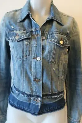 Womens J Brand Distressed Blue Jean Jacket Sz Xs* • $24.99