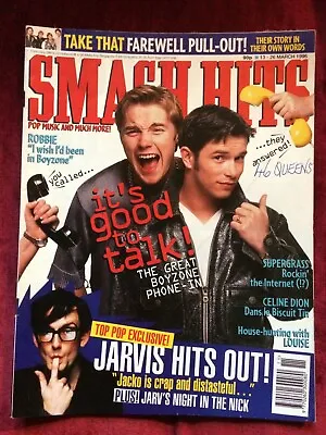 SMASH HITS Mag 13/03/1996 BOYZONE Take That Jarvis Cocker Celine Dion Supergrass • £14.99