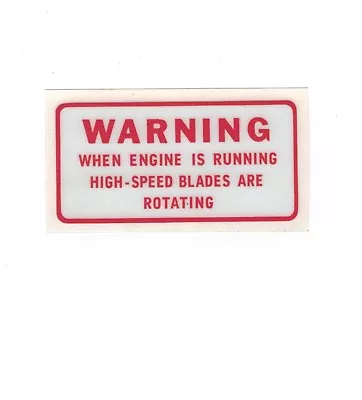 Rover Vintage Mower 'WARNING Rotating Blades' Repro Decal  • $4