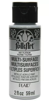 FolkArt MULTI SURFACE Acrylic Art / Crafters Paint - 2oz 59ml SATIN Or METALLIC • £3