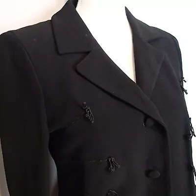 Moschino Cheap Chic Jacket Blazer Embroidered Sz 42 IT/8 US Black Italy • $69.95