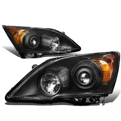 Fit 2007-2011 Honda CRV Black Housing Amber Corner Projector Headlight/Lamp Set • $154.88