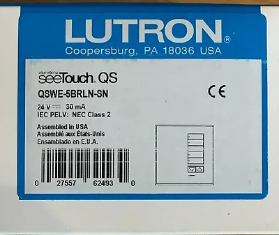 Lutron QSWE-5BRLN-SN See Touch QS Wall Station 5-Button Satin Nickel New • £225