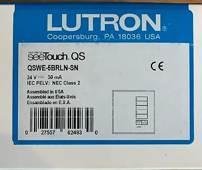 Lutron QSWE-5BRLN-SN See Touch QS Wall Station 5-Button Satin Nickel New • £225