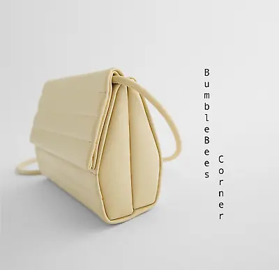 $34 • Buy ZARA Mini Crossbody Bag QUILTED BOX Flap TRAPEZE Shoulder HandBag NWT 6628/610