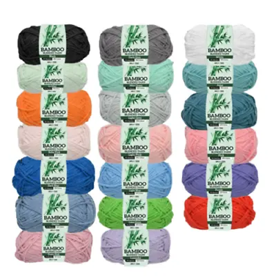 5x Bamboo Blended Yarn 50g 8ply 100% Acrylic Super Soft Solid Colours Value Set • $19.38