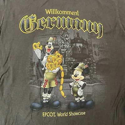 Disney Adult Shirt - Epcot Germany Willkommen - Goofy And Mickey Small • $14.88