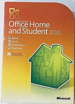 NEW GENUINE MICROSOFT OFFICE HOME AND STUDENT 2010 For 3 PCs SEALED BOX • $175