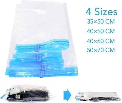 £15 • Buy Travel Space Saver Bags (8 Pack) - Vacuum Seal Storage Bags | Roll Up Compressio