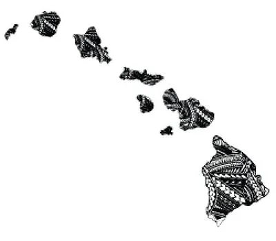 Tribal Island B/W Flag Hawaiian Map Hawaii Decal Car / Truck Window Sticker  • $6.99