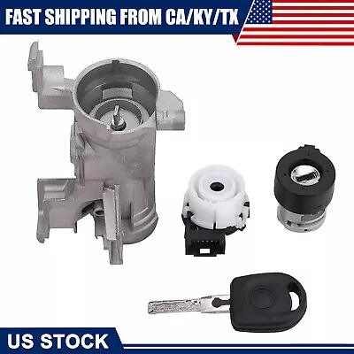 Ignition Switch With Lock Cylinder Key For VW Golf Jetta Rabbit Caddy Audi SEAT • $28.99