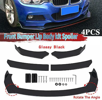 Universal Car Front Bumper Lip Splitter Spoiler  Body Kit For BMW Gloss Black • $45.96