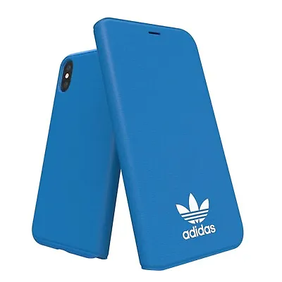 $59.95 • Buy Adidas Originals Basic Logo Booklet Case Suits IPhone X - Blue/White BRAND NEW