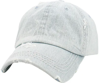 Vintage Washed Distressed Cotton Thick Stitching Dad Hat Baseball Cap Adjustable • $13.95