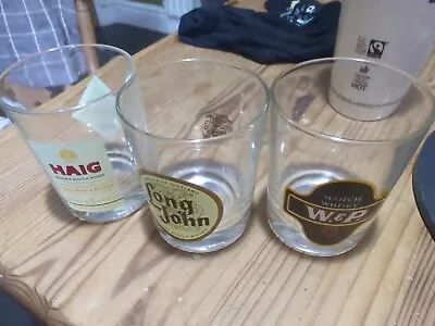 £4 • Buy Scotch Whiskey Tumbler Glasses Haig, Long John, W&P X 3 Mancave Bar