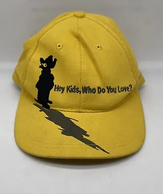 Vintage 1996 The Simpsons Cartoon Hat Yellow SnapBack Krusty The Clown Hat R • $28