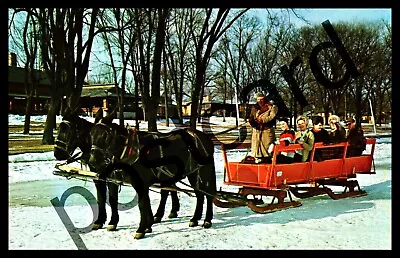 1966 LAKE LAWN LODGE On Delavan Lake WI Horse Drawn Sled Postcard Jj238 • $11.91