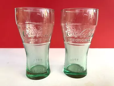 COCA COLA Green Coke GLASSES 1955 Made In France Limited Edition • $16